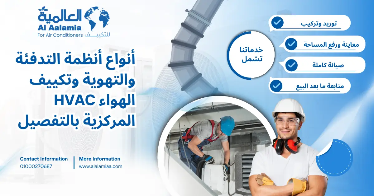 أنواع أنظمة التدفئة والتهوية وتكييف الهواء HVAC المركزية بالتفصيل